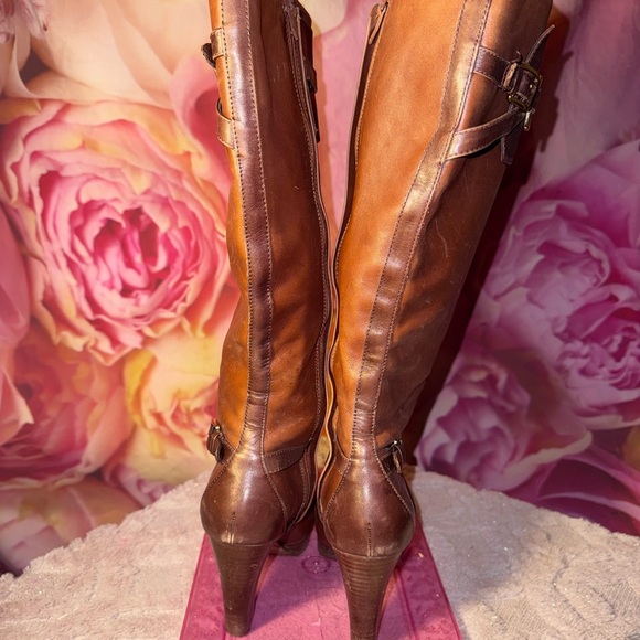 Cole Haan and Nike Air Brown Leather Heeled Boots - Picture 6 of 7